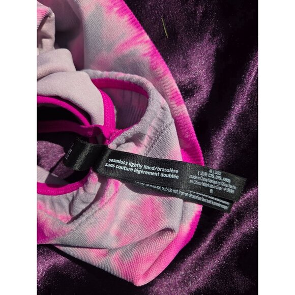 Victoria’s Secret Pink Tie-Dye Cropped Tank Top*Adj Straps*Ribbed*Lined*NWOT*M - Picture 5 of 7